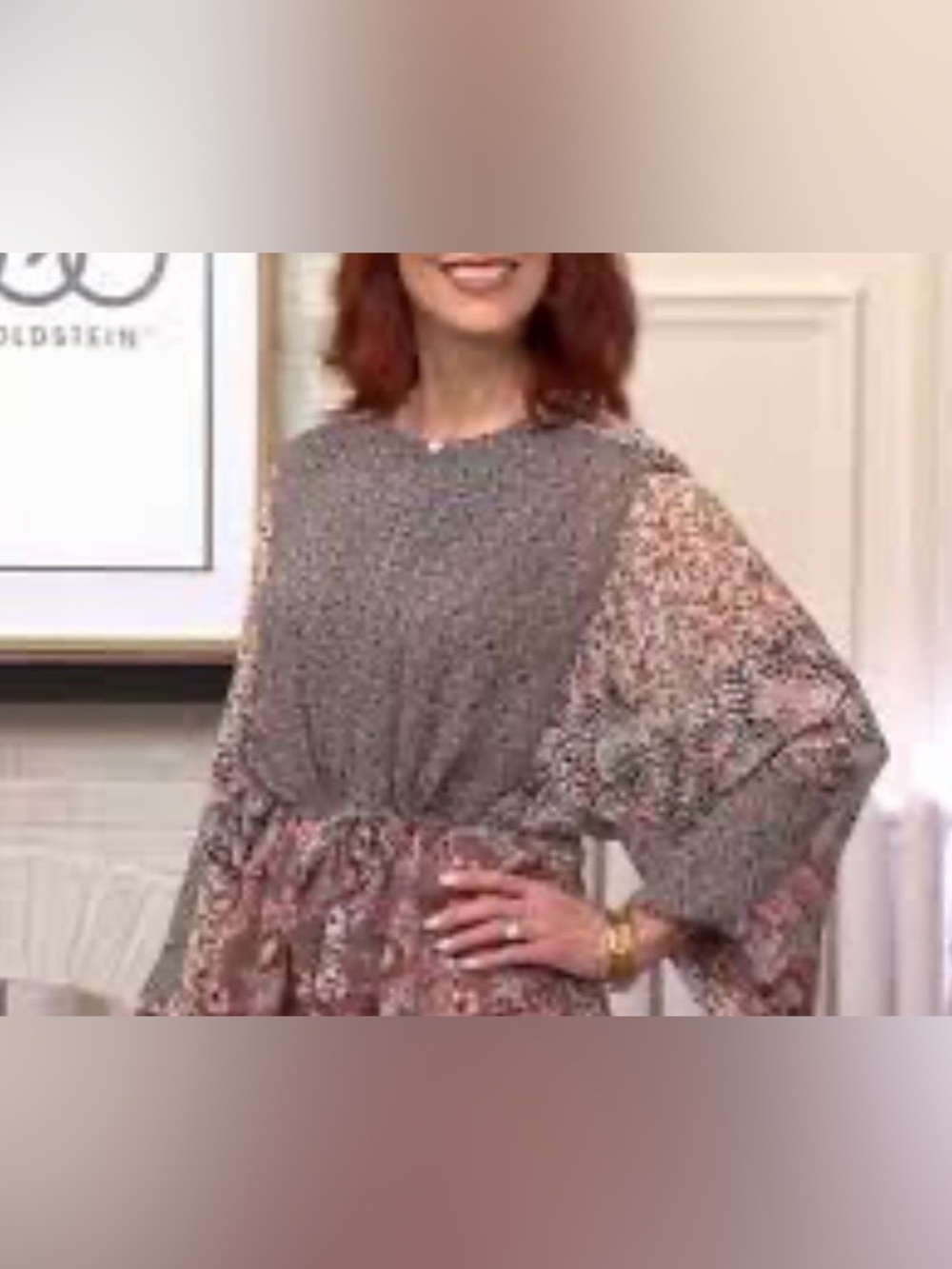 LOGO Lavish by Lori Goldstein woven mix print topper